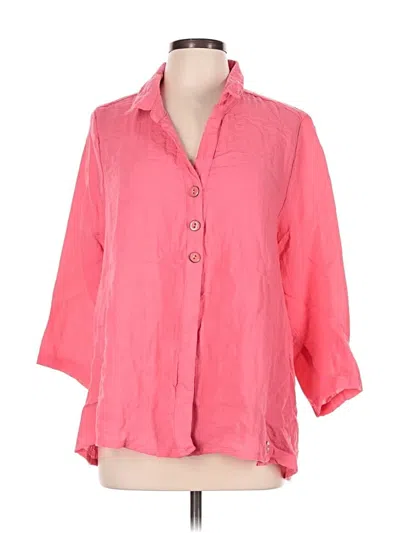 Pre-owned Lulu-b 3/4 Sleeve Button Down Shirt In Pink