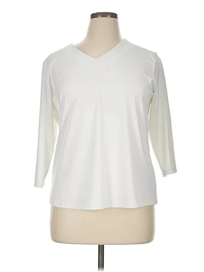 Pre-owned Lulu-b 3/4 Sleeve Top Ivory V Neck Tops In White