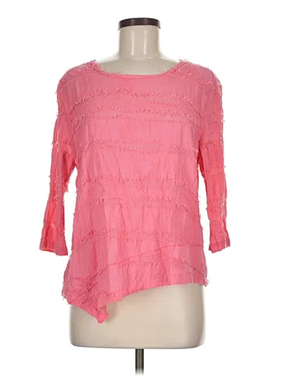 Pre-owned Lulu-b 3/4 Sleeve Top Pink Boatneck Tops