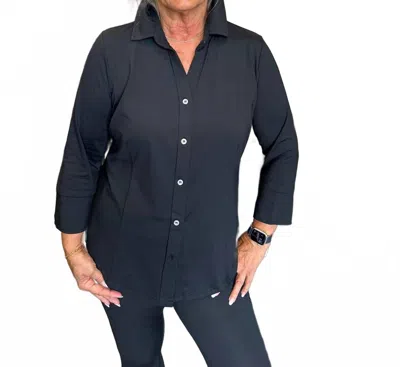 Lulu-b Button Up Collar Shirt In Black