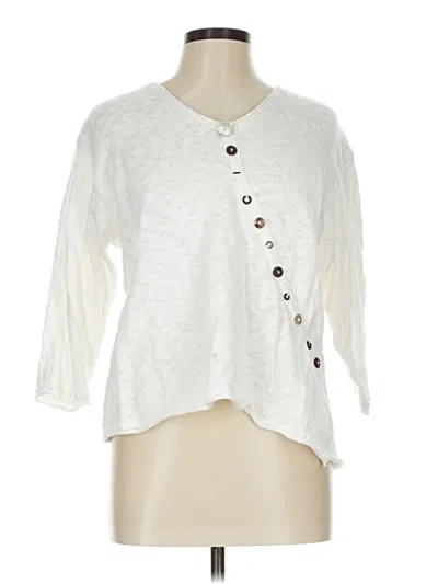 Pre-owned Lulu-b Cardigan Sweater In White