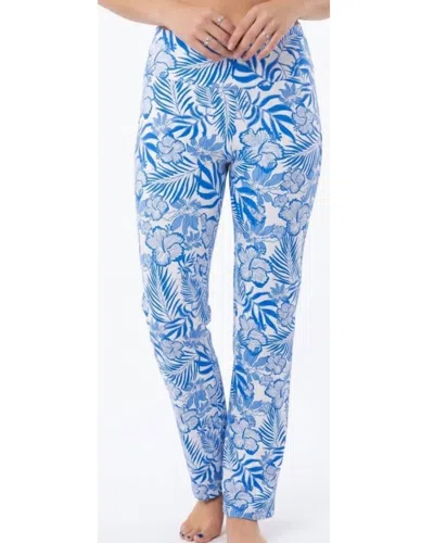 Lulu-b Colorful Palazzo Pants In Blue/white