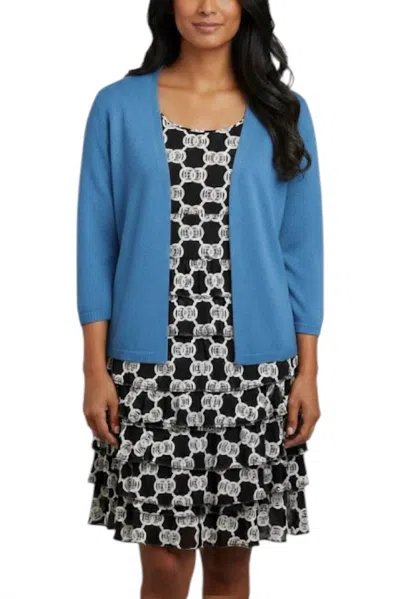 Lulu-b Lightweight Three Quarter Cardigan In Deep Sea In Blue