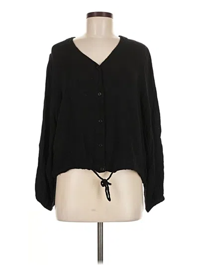 Pre-owned Lulu-b Long Sleeve Blouse In Black