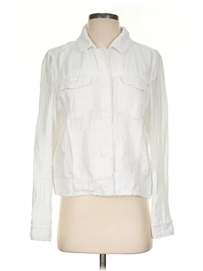 Pre-owned Lulu-b Long Sleeve Button Down Shirt In White