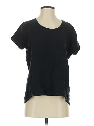 Pre-owned Lulu-b Short Sleeve Top Black Scoop Neck Tops