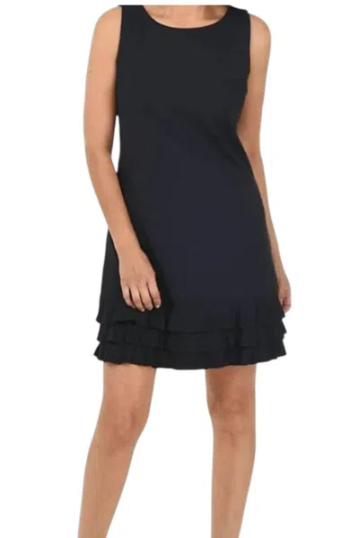 Lulu-b Sleeeveless Ruffle Trim Dres In Black