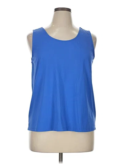 Pre-owned Lulu-b Sleeveless Top Blue Scoop Neck Tops