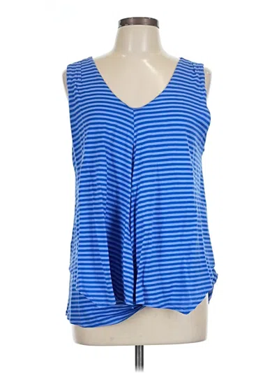 Pre-owned Lulu-b Sleeveless Top Blue V-neck Tops