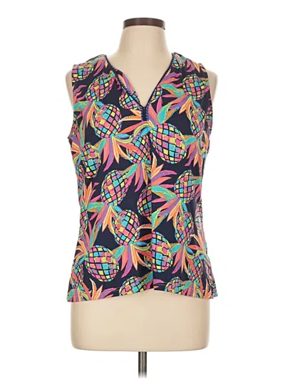 Pre-owned Lulu-b Tank Top Black Plunge Neckline Tops
