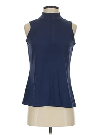 Pre-owned Lulu-b Tank Top Blue Halter Neckline Tops