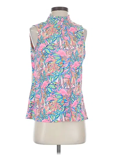 Pre-owned Lulu-b Tank Top Pink Halter Neckline Tops