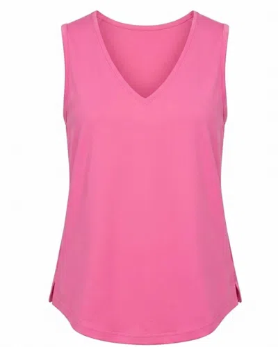 Lulu-b Women's V-neck Upf 50+ Cooling Sleeveless Travel Tank In Hot Pink