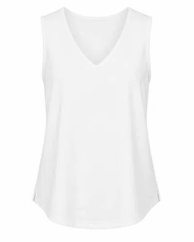 Lulu-b Women's V-neck Upf 50+ Cooling Sleeveless Travel Tank In White