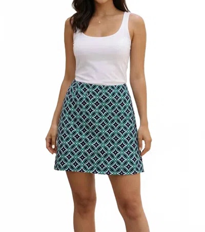Lulu-b Zip Skorts In Green Diamonds