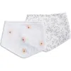 Lulujo Kids'  Bandana Bibs 2 Pack In Daisies & Greenery