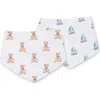 Lulujo Kids'  Bandana Bibs 2 Pack In Vintage Bear & Sailboat