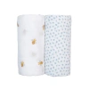 Lulujo Cotton Muslin Swaddles 2 Pack In Multi