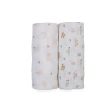 Lulujo Cotton Muslin Swaddles 2 Pack In Kitty Cat & Flower Field