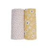Lulujo Cotton Muslin Swaddles 2 Pack In Wildflowers/dots