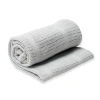 Lulujo Knitted Cellular Blanket In Grey