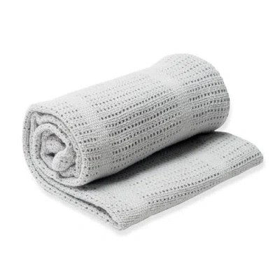 Lulujo Knitted Cellular Blanket In Grey