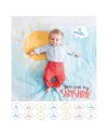 Lulujo You Are My Sunshine Photo Blanket & Monthly Card Set - Baby In Open Blue