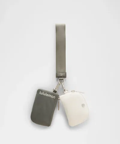 Lululemon - Dual Pouch Wristlet - Green,olive/grey Sage/light Ivory