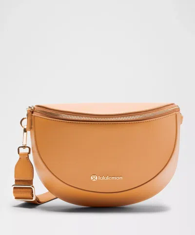 Lululemon - Leather Alternative Saddle Crossbody Bag 2l - Orange/chestnut Brown/gold