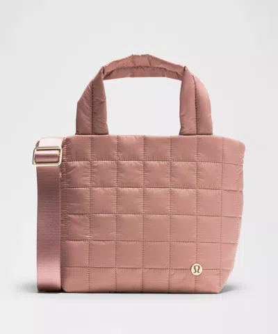 Lululemon - Quilted Grid Small Tote Bag 5l - Pink,pastel/spiced Chai/gold