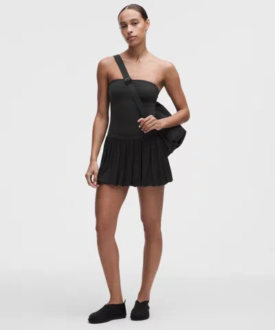 Lululemon 2-in-1 Bubble-hem Mini Dress In Black