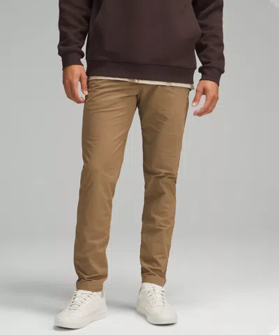 Lululemon Abc Slim-fit Trousers 30l Stretch Cotton Versatwill In Brown
