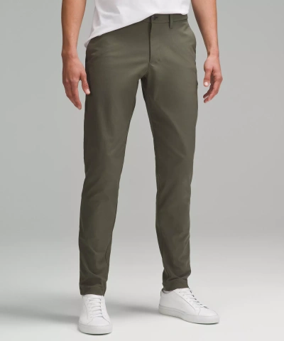 Lululemon Abc Slim-fit 5 Pocket Pants 30l Warpstreme In Grey Sage