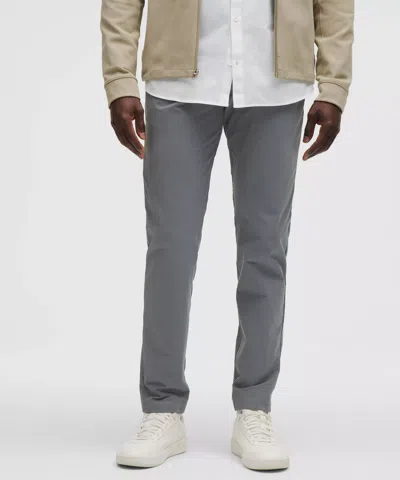 Lululemon Abc Slim-fit Trousers 34l Stretch Cotton Versatwill In Gray