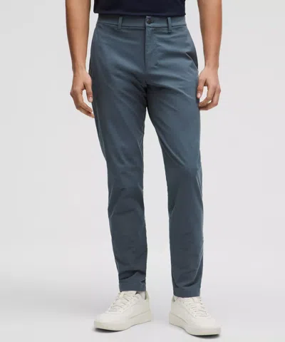 Lululemon Abc Slim-fit Trousers 34l Stretch Cotton Versatwill In Blue