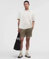 Lululemon Abc Textured Wovenair Pull-on Short 7" In Brown