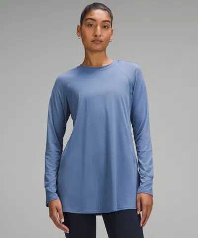 Lululemon Abrasion-resistant High-coverage Long-sleeve Shirt In Blue