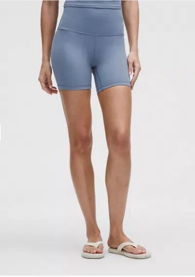 Lululemon Align High Rise Short In Washed Denim In Blue