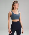 Lululemon Align™ Mid-neck Bra With Cups In Blue
