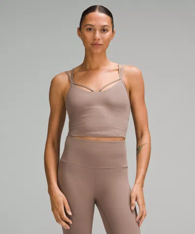 Lululemon Align™ Strappy Ribbed Tank Top Light Support, A/b Cup In Brown