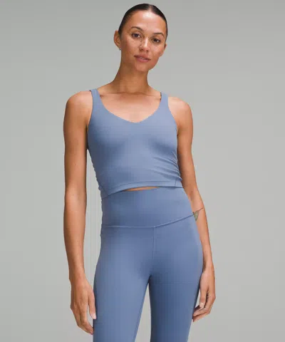 Lululemon Ebb To Street Cropped Racerback Tank Top Light Support, B/c Cup In Blue