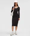 Lululemon All Aligned Ribbed Long-sleeve Midi Dress