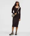 Lululemon All Aligned Ribbed Long-sleeve Midi Dress In Black