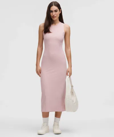 Lululemon All Aligned Ribbed Midi Dress In Pink