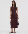Lululemon All Aligned Ribbed Midi Dress In Burgundy