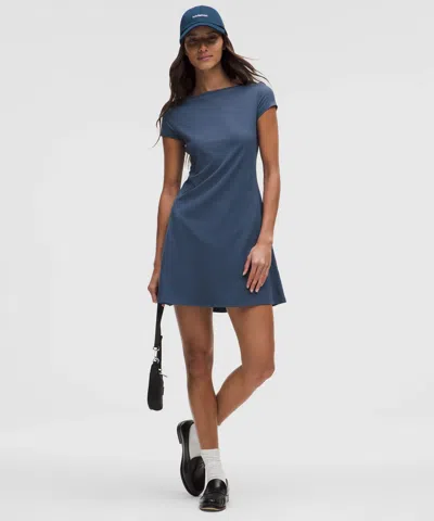 Lululemon All Aligned Ribbed Mini Dress In Blue