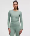 Lululemon All It Takes Back-twist Ribbed Long-sleeve Shirt In Blue
