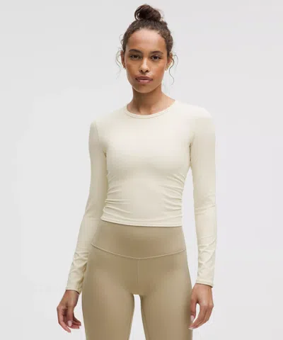 Lululemon All It Takes Back-twist Ribbed Long-sleeve Shirt In White