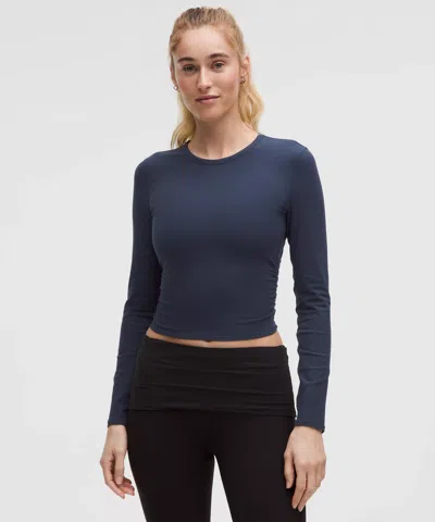 Lululemon All It Takes Back-twist Ribbed Long-sleeve Shirt In Blue