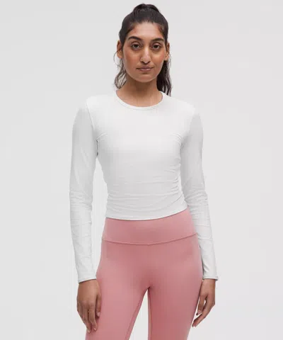 Lululemon All It Takes Back-twist Ribbed Long-sleeve Shirt In White